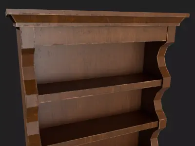 Classic Wooden Display Cabine Low-poly 3D model
