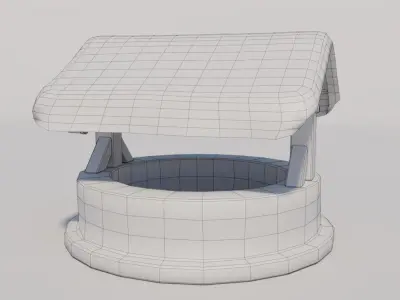 Medieval Well Low-poly 3D model get