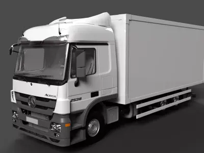 MERCEDES ACTROS MP3 V6 2536 EURO 5 6X2 BOX 3D model