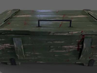 Military Wooden Storage Crates Box Chest Ammo Box Game Model Low-poly 3D model