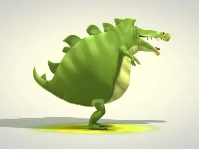 Crocodile cartoon 3D model