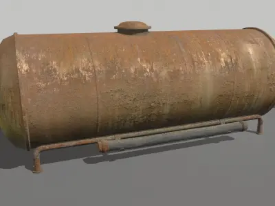 Rusty and old Industrial Tank Low-poly 3D model