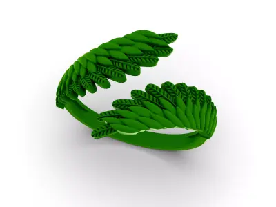 Angel wings ring 3D print model