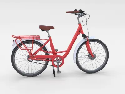 City Bicycle Red 3D model