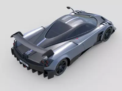 Low Poly Car - Pagani Huayra BC Low-poly 3D model