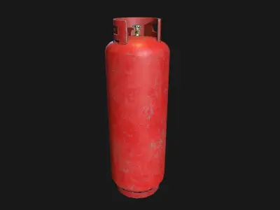 Low Poly PBR 48kg Gas Bottle Low-poly 3D model