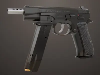 Pistol 09 Black Generic All PBR UE Textures Included Low-poly 3D model