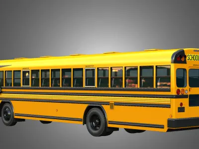 Blue Bird School Bus - 60 Passenger 3D model