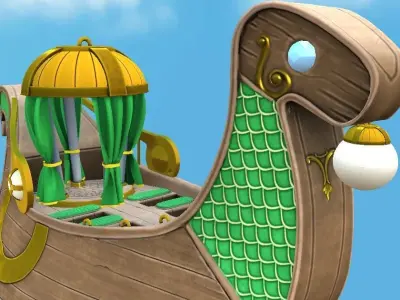 Royal Viking Ship Low-poly 3D model
