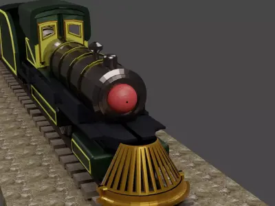 Steam Locomotive Low-poly 3D model