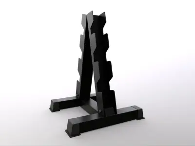 PBR Dumbbell Rack D Low-poly 3D model
