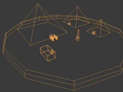 Lowpoly  Egyptian architecture Free low-poly 3D model