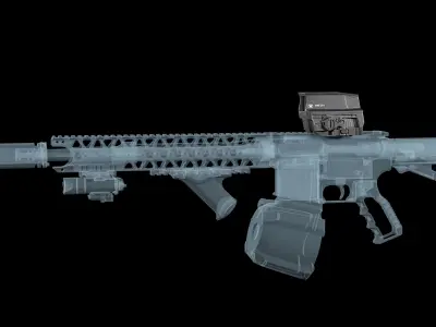 Vortex Razor AMG UH-1 GEN 2 red dot holographic sight Low-poly 3D model