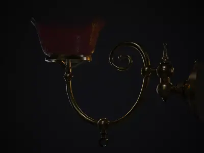 Victorian Wall Gas Lamp 3D model