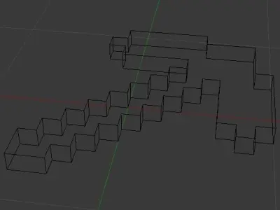 Minecraft Pickaxe Low-poly 3D model