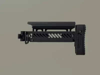 AK PT-1 Zenit Gun Stock Low-poly 3D model