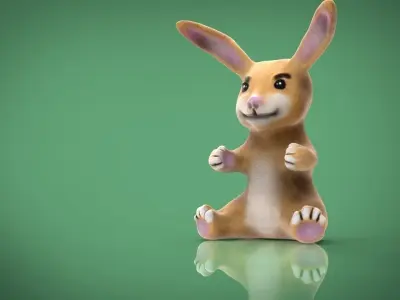 RABBIT TOY Low-poly 3D model