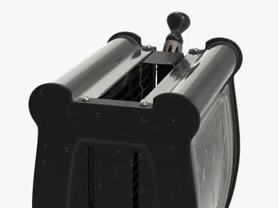 Vintage Art Deco Style Toaster Aged Metal Black 3D model