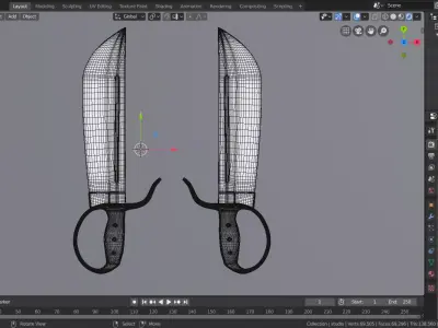 wingchun butterfly sword 3D model