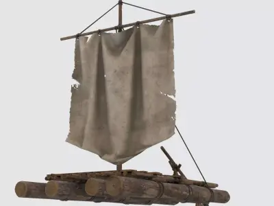 Survival Raft Ver 06 Low-poly 3D model