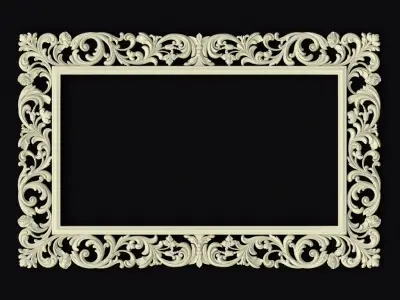 mirror ornate gold frame 3D model