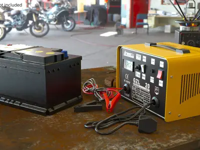 Automotive Battery with Portable Charging Unit 3D model