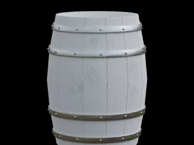 Wood Barrel 1 Low-poly 3D model