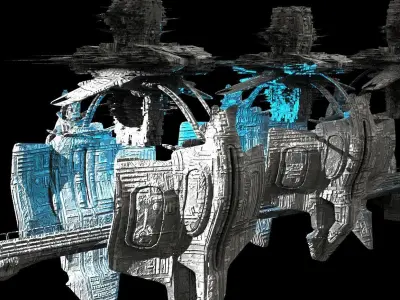 Sc Fi Alien  Train tunnel 1 3D model