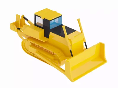 Crawler Bulldozer D155A-6 Simplified Low-poly 3D model