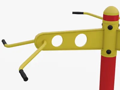 Outdoor fitness Equipment Triple Chin-up Trainer 3D model
