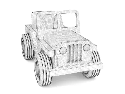 Wooden toy car 37 3D model