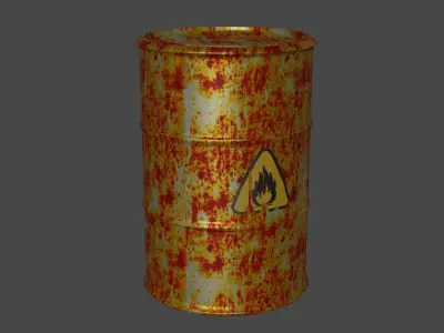3 gases Low-poly 3D model