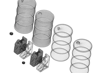 Diorama accessories scale 1 35 new and damaged barrels and tank 3D print model