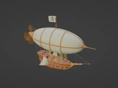 Fight Ship Low-poly 3D model