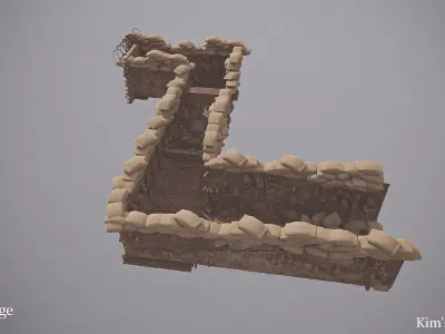 TRENCH SCENE 130 PROPS and Materials For UNREAL ENGINE 4 and 5 3D model