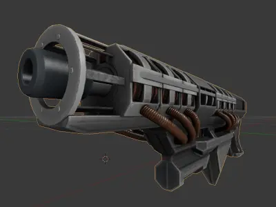 Railgun Prototype   Free low-poly 3D model