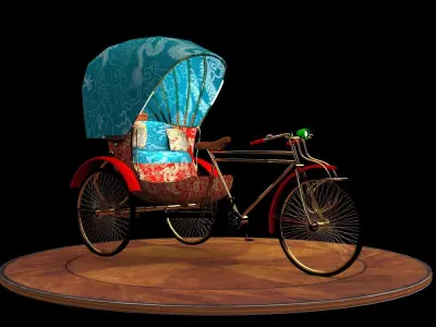 Chinese rickshaw   3D model 3