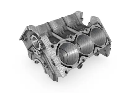 Generic 6-Cylinder Engine Block 3D model