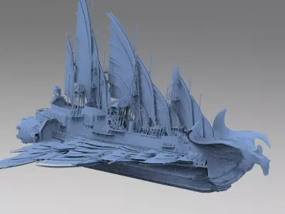 Winged Eagle Fang Master Kings Airship 3D model