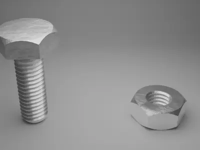 Bolt and Nut 3D model