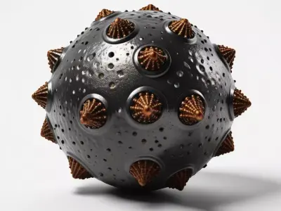Dark Metal Spiked Orb 3D model