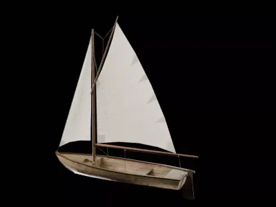 Coastal Skiff Sailboat 3D model