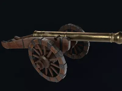 18th Cannon Low-poly 3D model