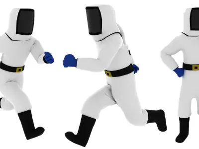 The Hazmat astronaut in suit Low-poly 3D model