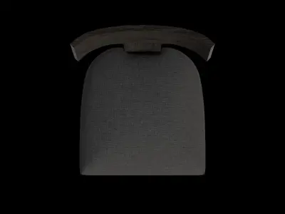 Black Wood And Fabric Stool 3D model