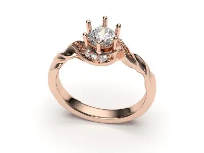 solitaire with ring sizes  8 part S11 3D print model