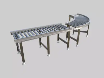 Gravity Roller Conveyor Low-poly 3D model