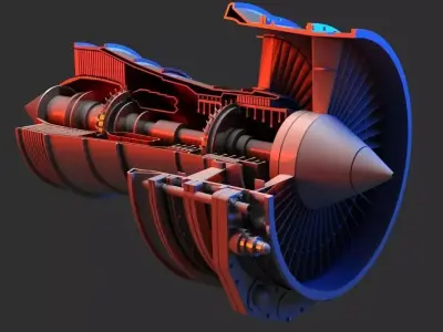 Jet Engine 3D model 3D model by Giimann