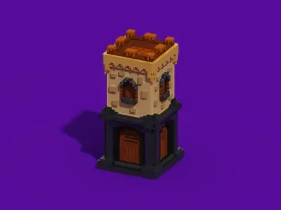 Voxel Archer Tower 3D And Isometric Sprite 3D model