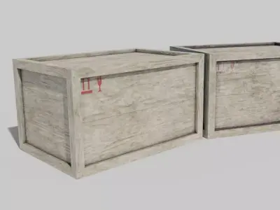 Wooden Crate Low-poly 3D model 5